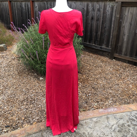 Lulus Much Obliged Maxi Wrap Dress - Size Medium - Picture 9 of 16